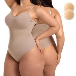 Merlvida Shapewear Damen Bauchweg String Tanga Effektive Body Damen Stark Formend Vielseitige Bodysuit Shaper mit Shaping Effekt und Komfort Nahtlos Miederbody Sculpting Verstellbare Träger von Merlvida