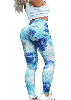 Merlvida Sport Leggings Damen High Waist, Anti Cellulite Push up Leggins Blickdicht mit Bauchkontrolle - Weich Elastisch Yogahose Sporthose Damen, Slim Sportleggins Boom Booty Leggings für Damen von Merlvida