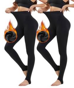 Merlvida Thermo Leggings Damen Gefüttert High Waist Thermoleggings mit Extra Dicker Weichem Fleece Innenfutter Strumpfhose Winter Warme Thermoleggins Blickdicht Sportleggins Damen Lang von Merlvida