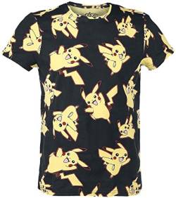 Meroncourt Herren Pikachu All Over Print T-Shirt, Schwarz (Black), X-Large von Meroncourt