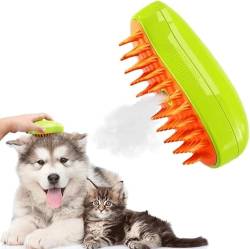 Cat Steamy Brush, Steam Cat Brush, 3 in 1 Dampfbürste für Katzen, Spray Dampf Katzenhaarbürste, Selbstreinigende Zupfbürste, Spray Katzenbürste, Steamy Cat Hair Brush für Langhaar und Kurzhaar… von Merrwon