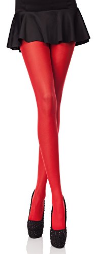 Merry Style Blickdichte Damen Strumpfhose Microfaser 70 DEN (Rot, 3 (36-40)) von Merry Style