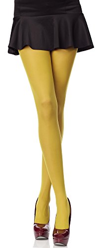 Merry Style Bunte Damen Strumpfhose Microfaser 40 DEN (Senffarben, 1/2 (30-36)) von Merry Style