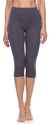 Merry Style Damen 3/4 Leggings Capri Leggings Damen Capri Sportleggings MS10-199 (Dunkelmelange, M) von Merry Style