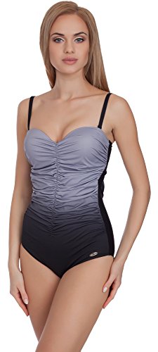 Merry Style Damen Badeanzug MS62 (Schwarz/Grau, 46) von Merry Style