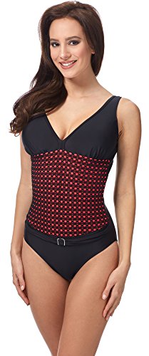 Merry Style Damen Badeanzug MSVR774 (Schwarz/Rot, 40) von Merry Style