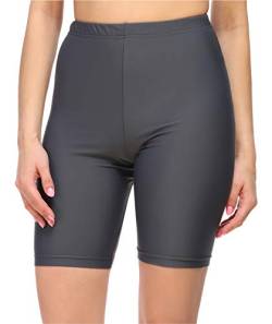 Merry Style Damen Badehose High Waist Schwimmhose für Wassersport SUP Schwimmradler MS10-333 (Graphite,34) von Merry Style