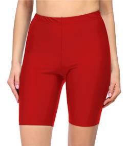 Merry Style Damen Badehose High Waist Schwimmhose für Wassersport SUP Schwimmradler MS10-333 (Rot,36) von Merry Style