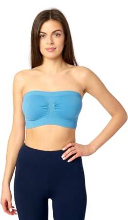 Merry Style Damen Bandeau Top 06 161 (Lightblue, M-L) von Merry Style