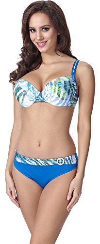 Merry Style Damen Figurformender Push Up Bikini F01 (Muster-336, Cup 85F / Unterteil 42) von Merry Style