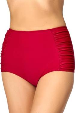 Merry Style Damen High Waist Bikinihose Bauch Weg Effekt Badehose MS10-119 (Weinrot (4242), 46) von Merry Style