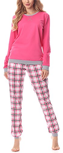 Merry Style Damen Lang Zweiteiliger Schlafanzug aus Baumwolle Pyjama Set Winter MS10-168 (Amaranth Grau, M) von Merry Style