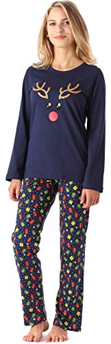 Merry Style Damen Lang Zweiteiliger Schlafanzug aus Baumwolle Pyjama Set Winter MS10-192 (Marine Geschenke, 158) von Merry Style