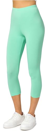 Merry Style Damen Leggings 3/4 Capri Leggings aus Viskose MS10-144 (Minze, M) von Merry Style