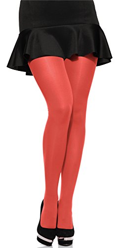 Merry Style Damen Mikrofaser blickdichte Strumpfhose plus size MS 162 60 DEN(Korallenrot, XXL (50-56)) von Merry Style