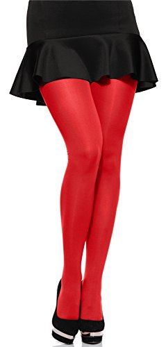 Merry Style Damen Mikrofaser blickdichte Strumpfhose plus size MS 162 60 DEN(Rot, XXL (50-56)) von Merry Style