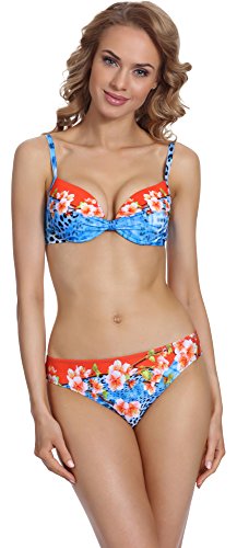 Merry Style Damen Push Up Bikini Set P504-69KW (Muster-3, Cup 75 D/Unterteil 38) von Merry Style