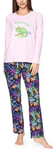 Merry Style Damen Schlafanzug MS10-169 (Rosa Melange Bunt/Blätter, L) von Merry Style