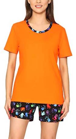 Merry Style Damen Schlafanzug MS10-396 (Orange Hände, S) von Merry Style