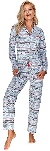 Merry Style Damen Schlafanzug MSTR2001 (Bunte Streifen-1C, XL) von Merry Style