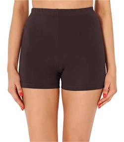 Merry Style Damen Shorts Radlerhose Unterhose Hotpants Kurze Hose Boxershorts aus Baumwolle MS10-358(Braun,L) von Merry Style