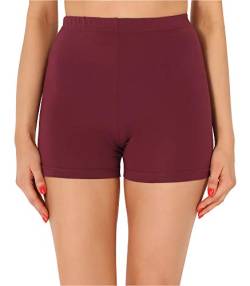 Merry Style Damen Shorts Radlerhose Unterhose Hotpants Kurze Hose Boxershorts aus Baumwolle MS10-358(Weinrot,M) von Merry Style