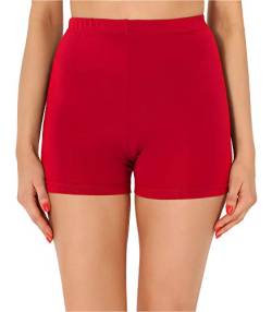 Merry Style Damen Shorts Radlerhose Unterhose Hotpants Kurze Hose Boxershorts aus Baumwolle MS10-358 (Rot, L) von Merry Style