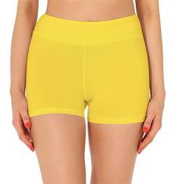 Merry Style Damen Shorts Radlerhose Unterhose Hotpants Kurze Hose Boxershorts aus Baumwolle MS10-359 (Gelb, S) von Merry Style