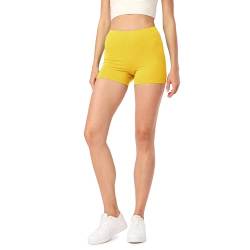 Merry Style Damen Shorts Radlerhose Unterhose Hotpants Kurze Hose Boxershorts aus Baumwolle MS10-392 (Gelb, S) von Merry Style