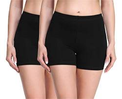 Merry Style Damen Shorts Radlerhose Unterhose Hotpants Kurze Hose Boxershorts aus Viskose 2Pack MS10-283(2Pack Schwarz/Schwarz,S) von Merry Style