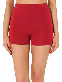 Merry Style Damen Shorts Radlerhose Unterhose Hotpants Kurze Hose Boxershorts aus Viskose MS10-391 (Rot, S) von Merry Style