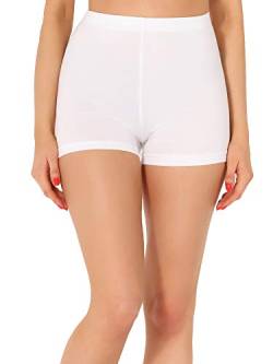 Merry Style Damen Shorts Radlerhose Unterhose Hotpants Kurze Hose Boxershorts aus Viskose MS10-391 (Weiß, XL) von Merry Style