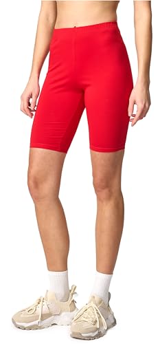 Merry Style Damen Sport Leggings kurz Sportleggings Radlerhose Sporthose aus Baumwolle MS10-200 (Rot, XL) von Merry Style
