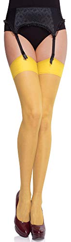 Merry Style Damen Strapsstrümpfe transparent Strümpfe für Strumpfhalter MS 226 15 DEN(Canarinio, XS-S (32-38)) von Merry Style