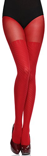 Merry Style Damen Strumpfhose Tida 60 DEN (Rot, M (36-40)) von Merry Style