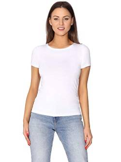 Merry Style Damen T-Shirt Kurzarm MS10-373 (Weiß, XS) von Merry Style