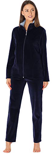 Merry Style Damen Velours Freizeitanzug Hausanzug MSMG001 (Marineblau/Blau(1735), XXL) von Merry Style