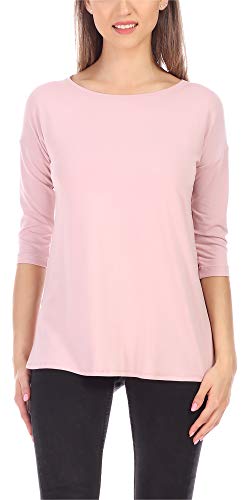 Merry Style Langes Oberteil Shirt mit Spitze MS10-318 (Puderrosa, S) von Merry Style