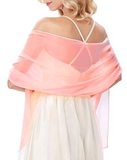 Damen Stola Schal aus Seide Wrap Schal Pashmina für Hochzeit Abend Zeremonien Party 180 cm x 70 cm, Rosa, 180*70CM von Mescara