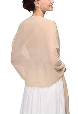 Damen Stola Schal aus Seide Wrap Schal Pashmina für Hochzeit Abend Zeremonien Party 180 cm x 70 cm, aprikose, 180*70CM von Mescara