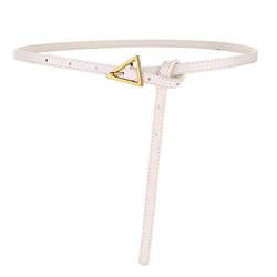 Meschett Leder Skinny Belt Triangle Dornschließe Slim Belt Taillengürtel für Damen von Meschett