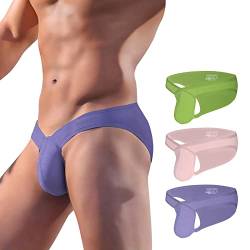 Meshal Herren Slip Baumwolle Low Rise Slip Soft Breathable Bulge Pouch Sexy Unterwäsche XXL von Meshal