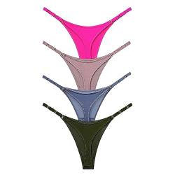 Meshal Sexy G-String Tangas für Frauen Baumwolle Höschen T Rücken Unterhosen 5er Pack Hipster, 1908-4er-Pack, L von Meshal