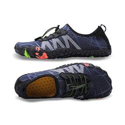 Mesing Wasserschuhe Barfußschuhe Schnell Trocknend Badeschuhe Schwimmschuhe Leicht rutschfest Strandschuhe Aquaschuhe für Herren Damen SUX1788-Blue-EU39 von Mesing