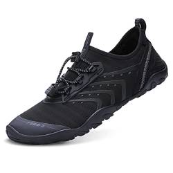 Mesing Wasserschuhe Barfußschuhe Schnell Trocknend Badeschuhe Schwimmschuhe Leicht rutschfest Strandschuhe Aquaschuhe für Herren Damen SUX99620-Black-EU37 von Mesing