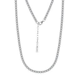 Kette Ohne Anhänger, 925 Silber 4mm Tennis Kette Halskette für Damen Silber, Länge 45+5cm von Mesnt