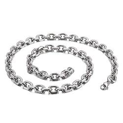 Mesnt 71CM Kette Ohne Anhänger Silber Halskette Edelstahl Herren Erbskette aus Edelstahl 4.5mm Silber von Mesnt