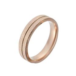 Mesnt Edelstahl Ringe, 5MM matter Ring mit Rille aus Edelstahl für Herren Damen Rotgold, Größe 65 (20.7) von Mesnt