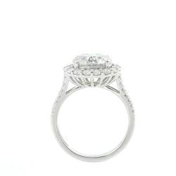 Mesnt Hochzeit Ringe, Damen 14K Weißgold Luxuriöser runder Moissanit-Verlobungs-Ehering (Größe Anpassen) von Mesnt