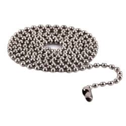 Mesnt Kette Ohne Anhänger Silber, Edelstahl 2.4MM Kugelkette Halskette für Herren Damen, Länge 80CM von Mesnt